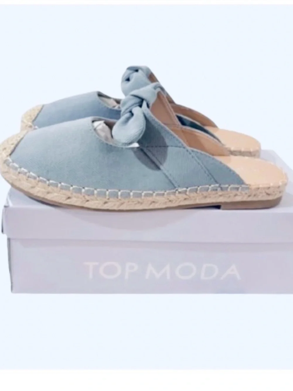 🆕- Top Moda Blue/Denim Espadrille Mules - Size 8